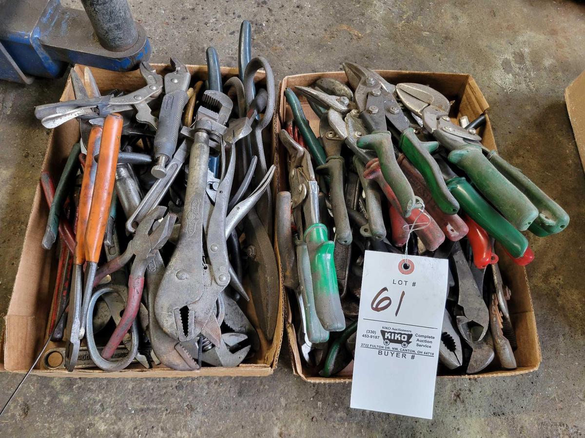 Tin snips, vise grips, pliers and more tools