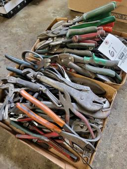 Tin snips, vise grips, pliers and more tools