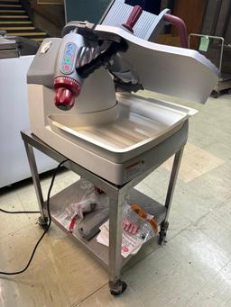 Berkel model x13A meat slicer with stainless steel cart