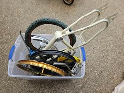Wagon & Box of Bicycle Parts