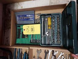 Assortment of Wrenches, Clamps, Pliers, Small Ratchets, & Bits