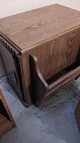 Cabinet Doors, Wall Clock Entertainment Stand and end table