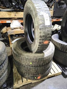 Tires; (4) 10R22.5 drives