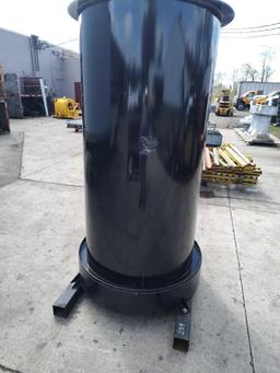 Steel tank, large upright, various fittings, aprox 78in. tall, 36in. diameter. Like new.