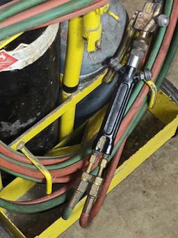 Oxy-Acetylene cutting / welding outfit with cart.