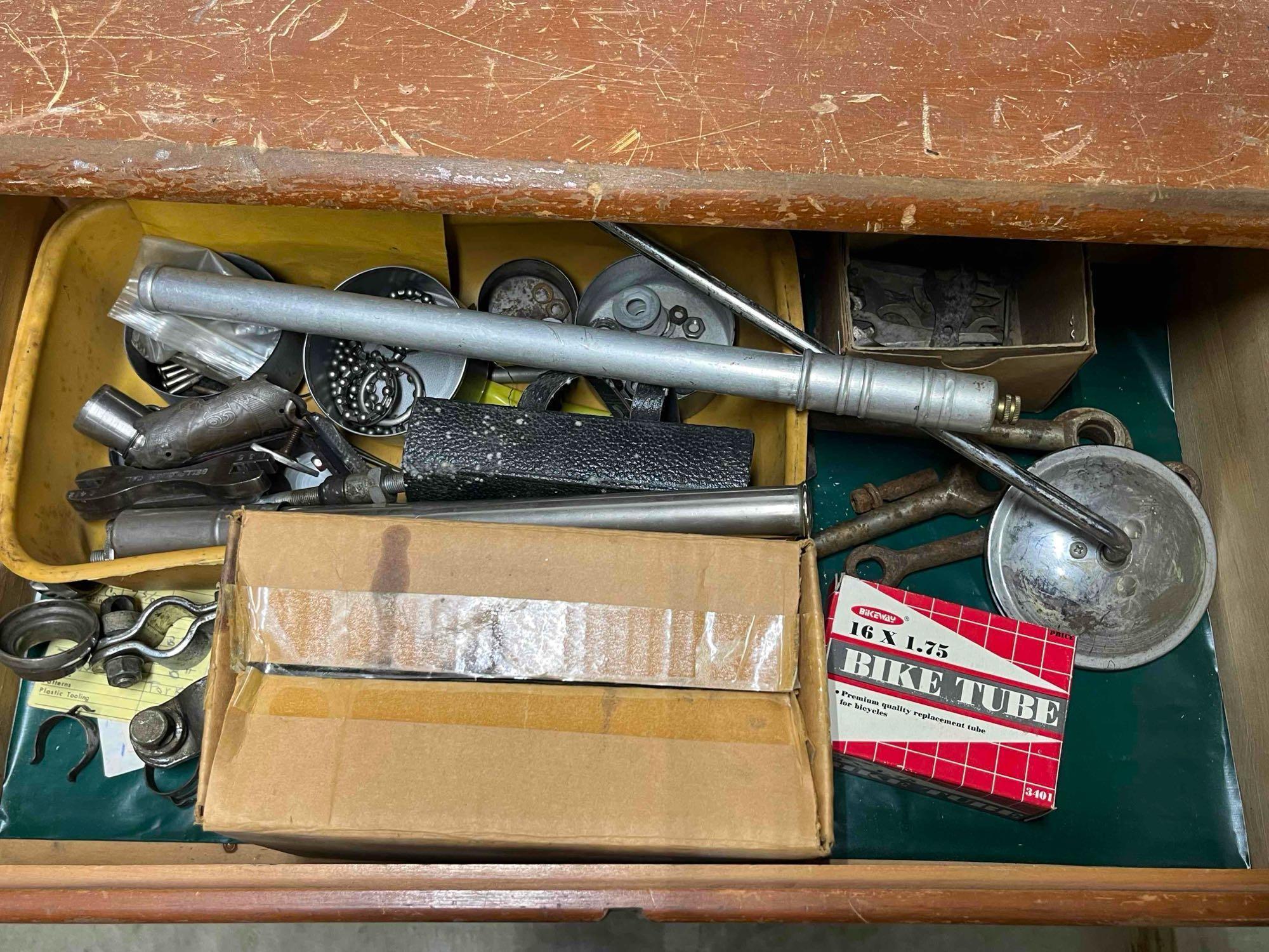 Wooden Dresser, Metal File, Fan, Hardware
