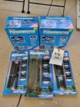 New Pondmaster Submersible Halogen Pond Lights with mini fountain kits bid x 2