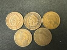 Indian Head Cents bid x 5