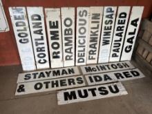 Vintage Apple Varieties Wood Signs