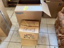 Boxes of Clothing, Police Patches, Wood Elephant Decor