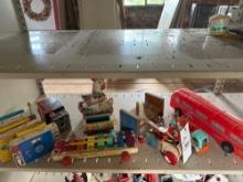 assorted children's toys, football game and coke bottles