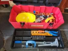 Craftsman tool box with children plastic tool set