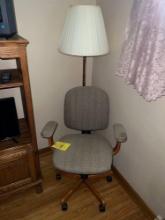 Office Chair and Floor Lamp
