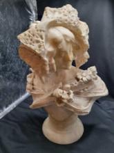Antique Italian Adolfo Cipriani Young Women Alabaster Bust