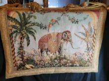 Tapestries LTD High Point, NC USA Wall Hanging Royal Elephant Hand Woven W/Rod