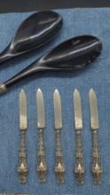 Sterling Silver Knives and Salad Spoons