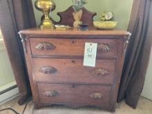 Early 3 Drawer Dresser with Candles and Decor