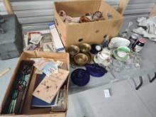 Brass Items, Porcelain Dishes, Salt Dips, Bell, Paper Items