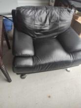 MCM Design Black Leather & Chrome Chair