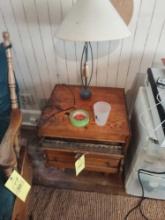 Vintage Drawered Cabinet & Lamp,