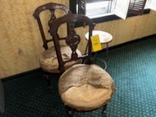 Victorian chairs and stool