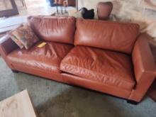 Arhaus Long Leather Sofa 86 inches