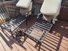 2 Outdoor Loungers W/ Cushions