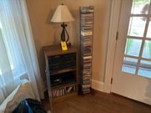 Panasonic sound system, lamp, cabinet, cds and pair of speaker