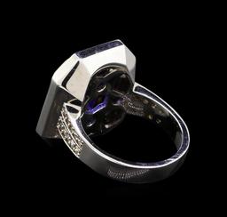 14KT Rose and White Gold 4.29 ctw Tanzanite and Diamond Ring