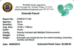 5.81 ctw Pear Mixed Emerald Parcel