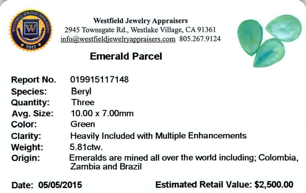 5.81 ctw Pear Mixed Emerald Parcel