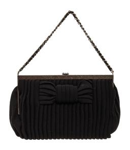 Chanel Black Suede Bow Motiff CC Shoulder Bag