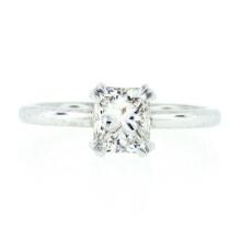 NEW Platinum GIA Certified 1.11 ctw Radiant Cut Diamond Solitaire Engagement Rin