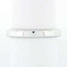 New 18k White Gold 3.45mm Plain Polished Flat Squared Wedding Band Stack Ring