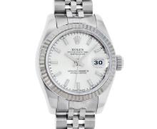 Rolex Ladies New Style Sapphire Quickset White Index Fluted Bezel Datejust 26MM