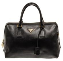 Prada Black Saffiano Leather Top Handle Bag