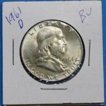 1961-D Franklin Half Silver Dollar Coin