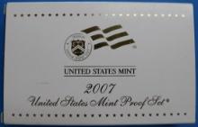 2007 United States Mint Proof Coin Set with 5 State Quarters and 4 President $1 Proof Coins