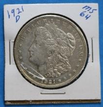 1921 D Denver Morgan Silver Dollar