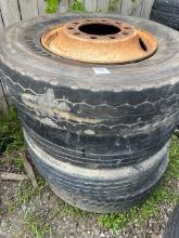 (4) wheels and tires Big Truck 11R22.5