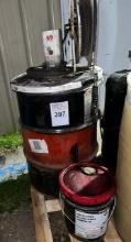 55 Gallon Drum Oil - 1/2 full