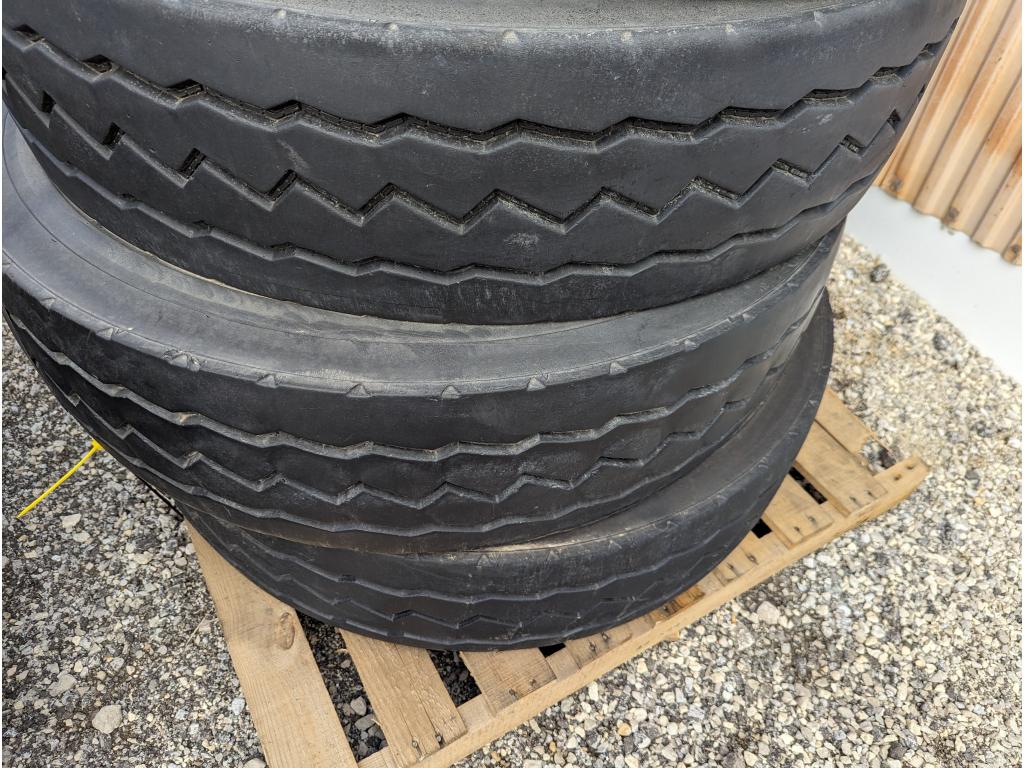 (4) Goodyear G751 MSA 12R22.5 commercial truck tires USED Virgin Tread Surplus Take Off