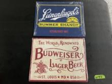 2 "Retro Vintage Signs" Leinenkugels & Budweiser