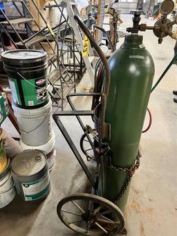 ACETYLENE TANK CART, HOSE, GAUGES & TORCH - TANKS NOT INCLUDED