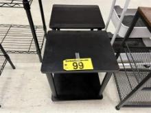LOT OF 2-SMALL BLACK SIDE TABLES W/ LOWER SHELVES