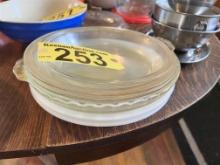 LOT OF 6-ASSORTED PYREX PIE DISHES
