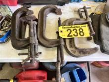 LOT OF 7-ASSORTED C-CLAMPS