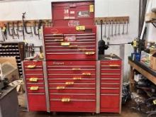 SNAP-ON 34-DRAWER TOOLBOX, 22-DRAWER ROLLER CABINET, 12-DRAWER TOP BOX