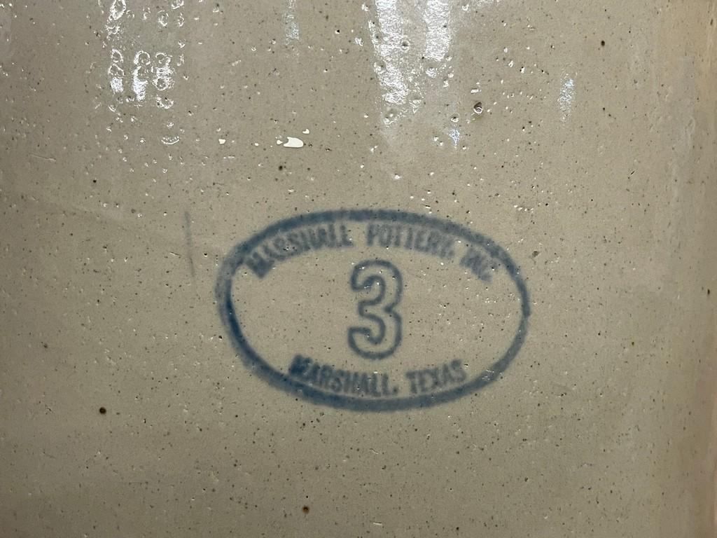 Marshall Pottery Inc.  In Marshall, Texas #3 Crock