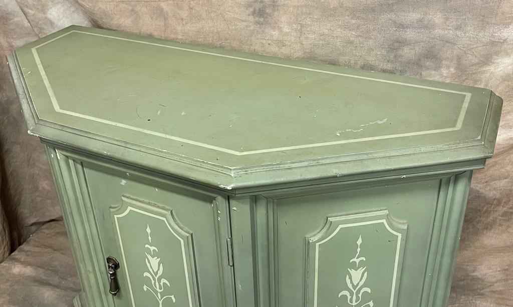 Vintage Green Painted Console Cabinet